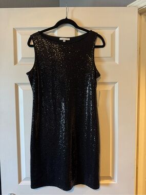 Black Sequin Sleeveless Dress